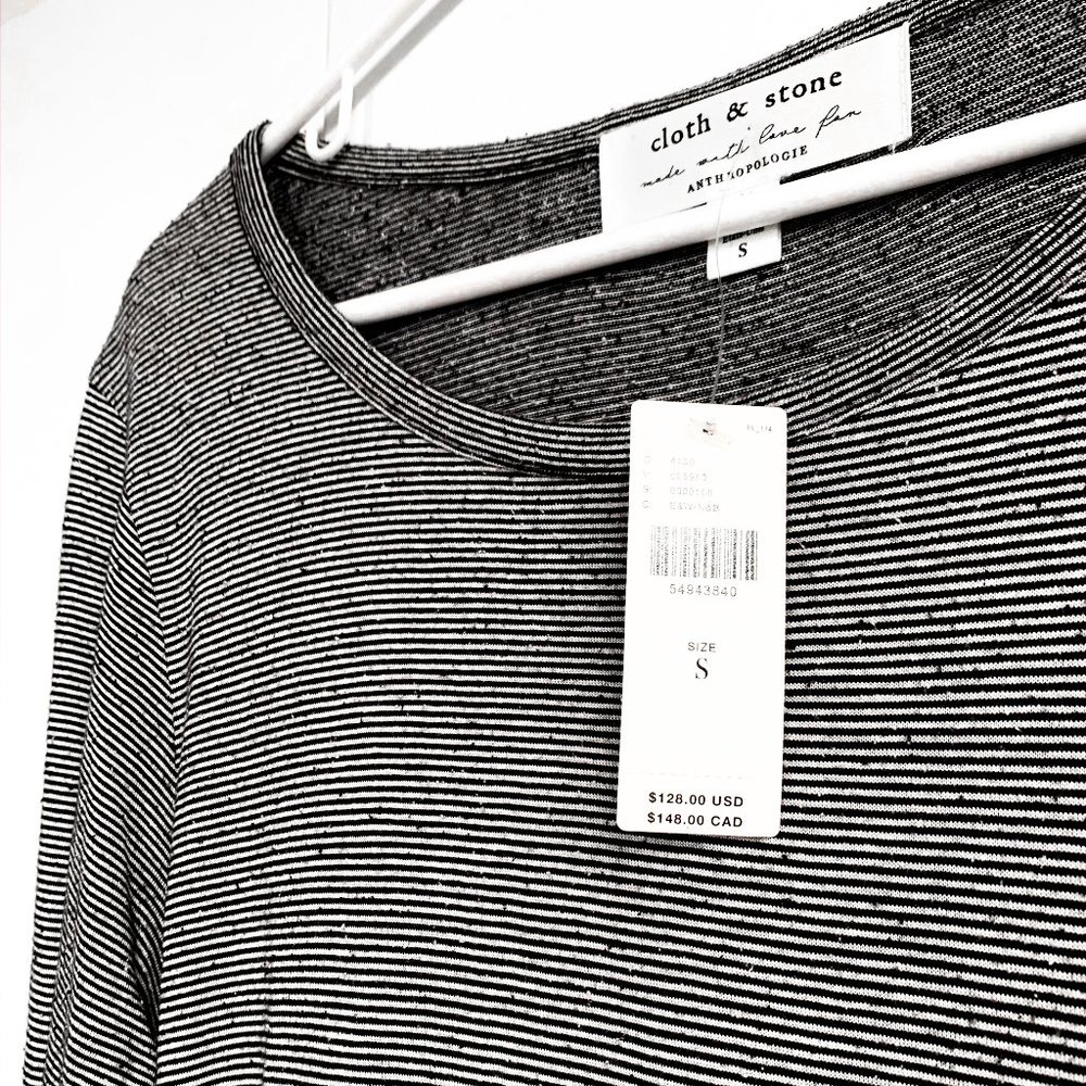 NWT anthropologie cloth & stone striped tee dress S - Picture 4 of 6